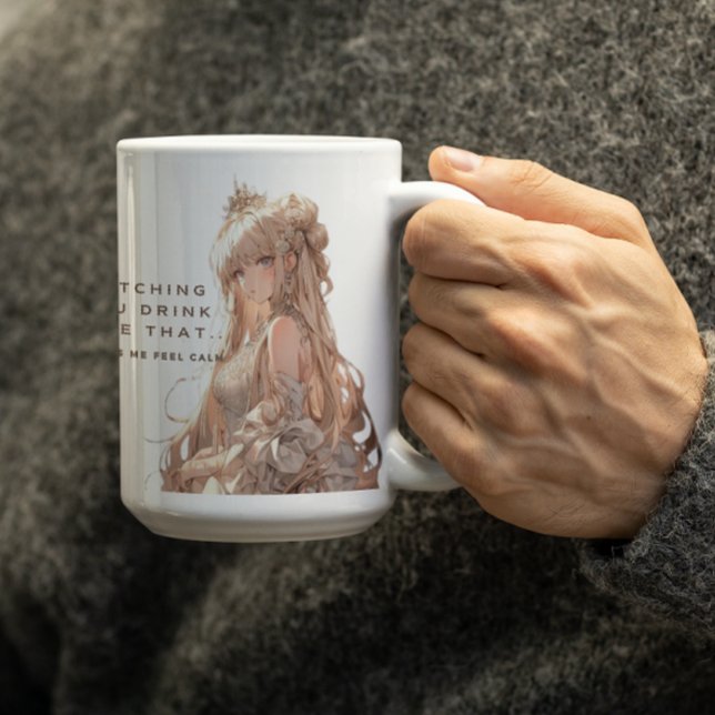 Anime Princess in crown feeling Calm Coffee Mug (Creator Uploaded)