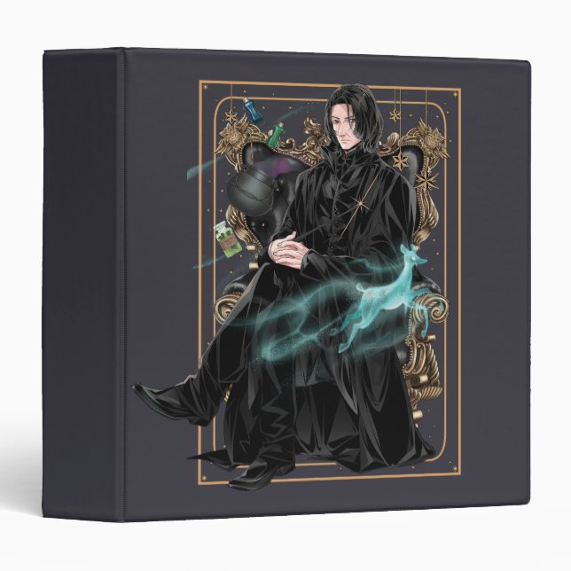 Anime Professor Severus Snape Seated 3 Ring Binder (Front/Spine)