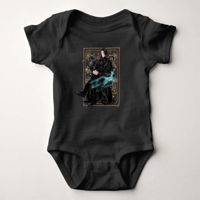 Anime Professor Severus Snape Seated Baby Bodysuit (Front)