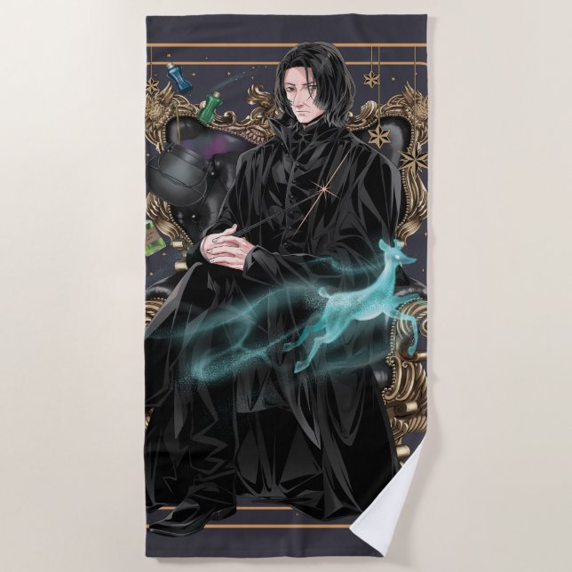 Anime Professor Severus Snape Seated Beach Towel (Front)