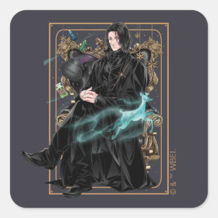 Anime Professor Severus Snape Seated Square Sticker