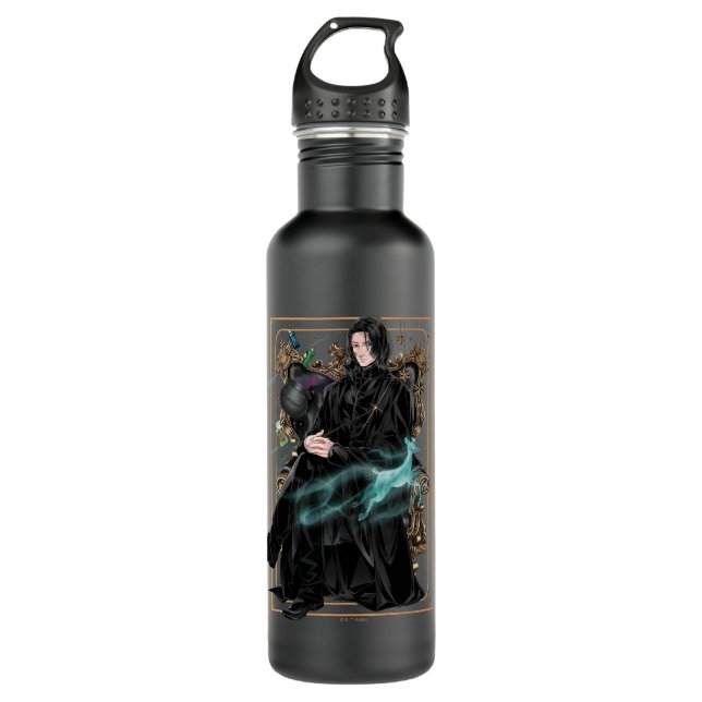Anime Professor Severus Snape Seated Stainless Steel Water Bottle (Front)