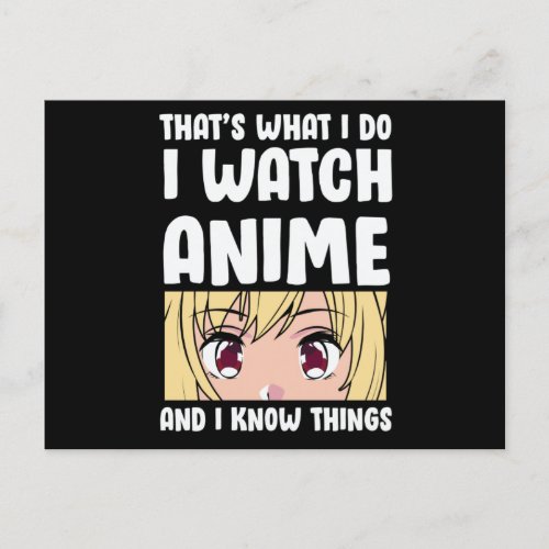 Anime Quote Design  I Watch Anime Postcard