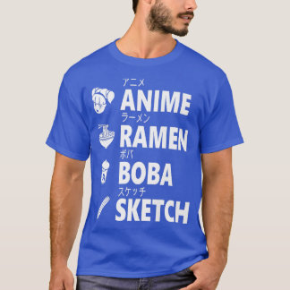 Anime Ramen Boba Sketching Japanese Food Lover Man T-Shirt