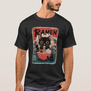 Anime Ramen Cat Kawaii Cute Japanese Funny Cat T-Shirt