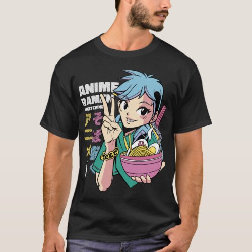 Anime Ramen Japanese Noodles Bowl Japan Tokyo Girl T_Shirt