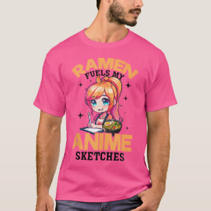 Anime Ramen Sketching Sketch Otaku Japan Manga T-Shirt