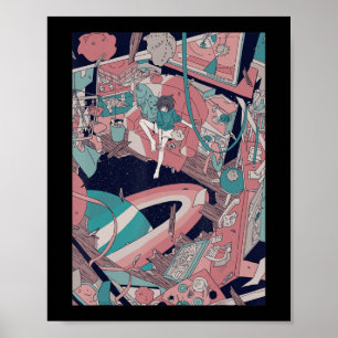 Anime Retro 90s Lofi Girl Aesthetic Japanese Otaku Poster