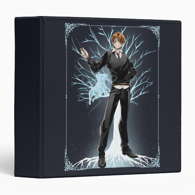 Anime Ron Weasley's Jack Russell Terrier Patronus 3 Ring Binder (Front/Spine)