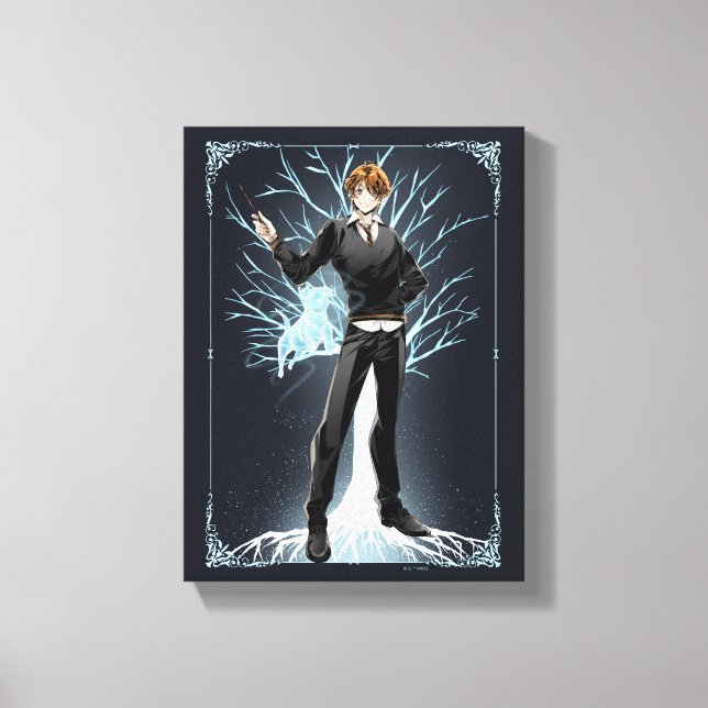 Anime Ron Weasley's Jack Russell Terrier Patronus Canvas Print (Front)