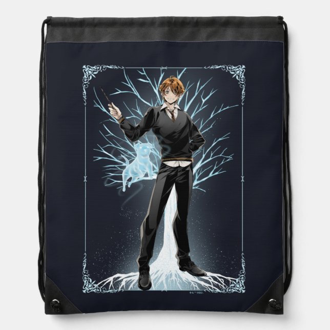 Anime Ron Weasley's Jack Russell Terrier Patronus Drawstring Bag (Front)