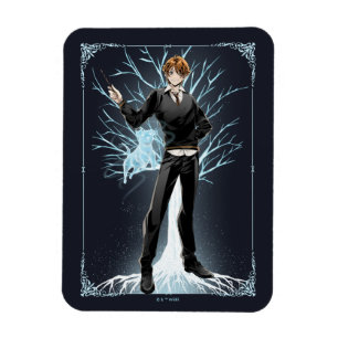 Anime Ron Weasley's Jack Russell Terrier Patronus Magnet