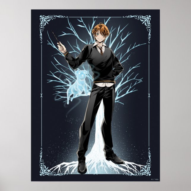 Anime Ron Weasley's Jack Russell Terrier Patronus Poster (Front)