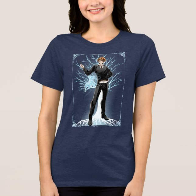 Anime Ron Weasley's Jack Russell Terrier Patronus Tri-Blend Shirt (Front)