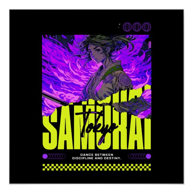 Anime Samurai Girl Streetwear Poster (Front)