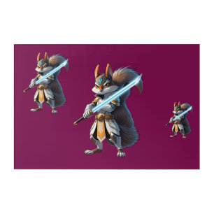 Anime Samurai Squirrel Warrior Acrylic Print