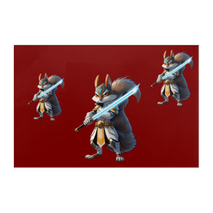 Anime Samurai Squirrel Warrior Acrylic Print