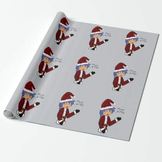 Anime Santa Wrapping Paper | Zazzle.com