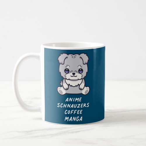 Anime Schnauzers Coffee Manga Kawaii Dog Lover Coffee Mug