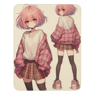 Anime school girl  door sign