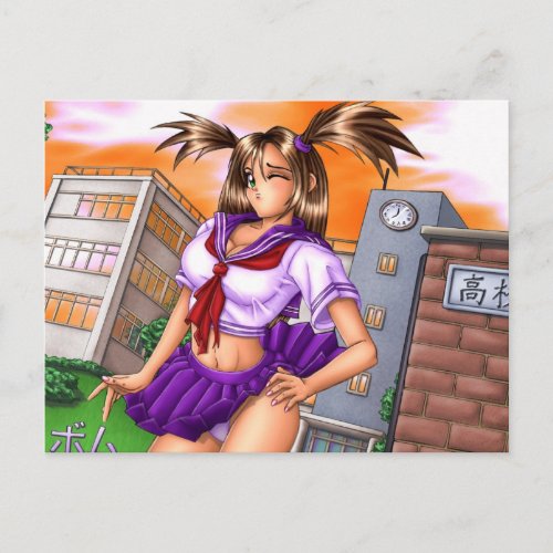 Anime School Girl Nikki Postcard