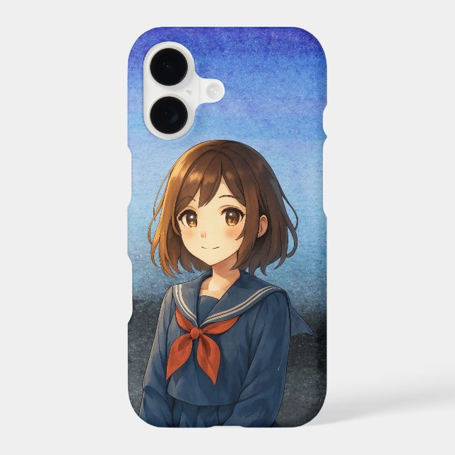Anime Schoolgirl – Classic Style iPhone Case (Back)
