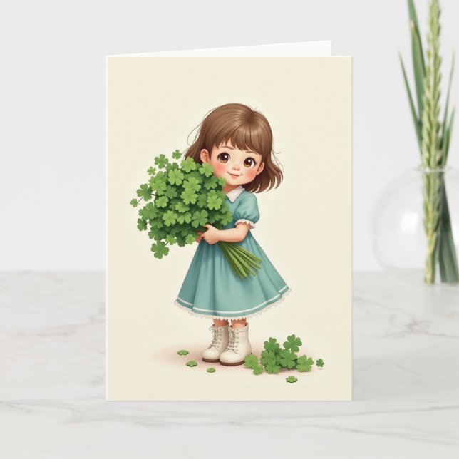 Anime Shamrock Girl Card (Front)