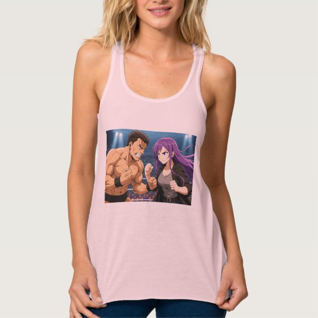 Anime Showdown: Fighter vs Heroine Tank Top (Front)