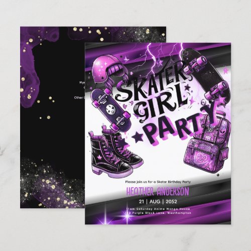Anime Skater Girl Birthday Party Skateboarding