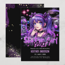 Anime Skater Girl Birthday Party Skateboarding