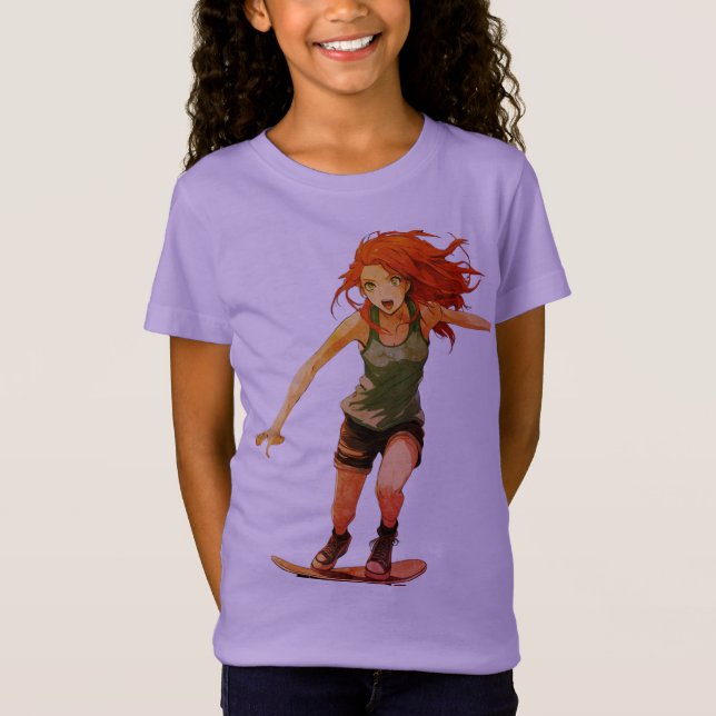 Anime Skater Girl T-Shirt (Front)