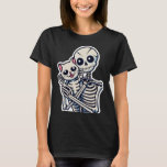 Anime Skeleton Holding A Cat Shirt Lazy Halloween 