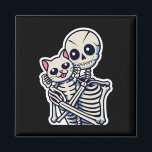 Anime Skeleton Holding A Cat Shirt Lazy Halloween  Magnet<br><div class="desc">Anime Skeleton Holding A Cat Shirt Lazy Halloween Costume 2</div>