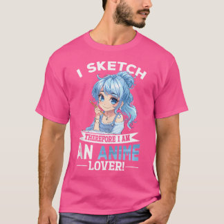 Anime Sketching Otaku Manga Drawing Kawaii T-Shirt