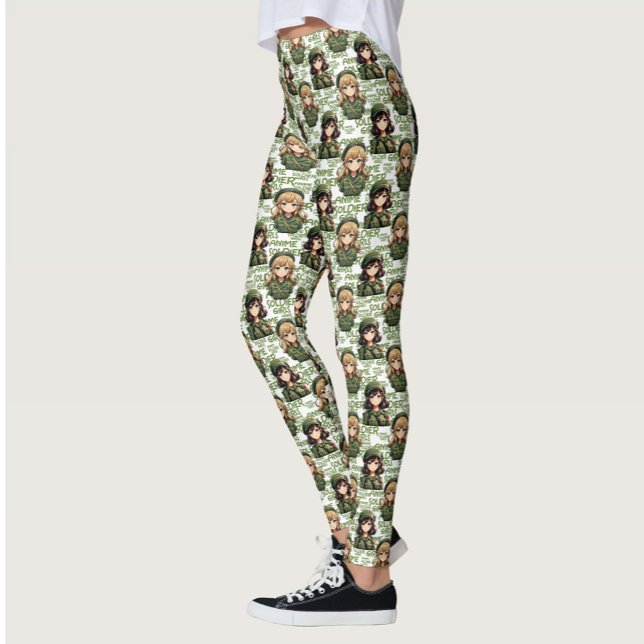 Anime Soldier Girls Pattern Design  Leggings (Creator Uploaded)
