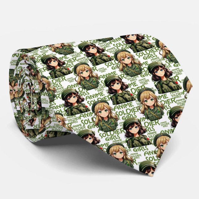Anime Soldier Girls Pattern Design  Neck Tie (Creator Uploaded)