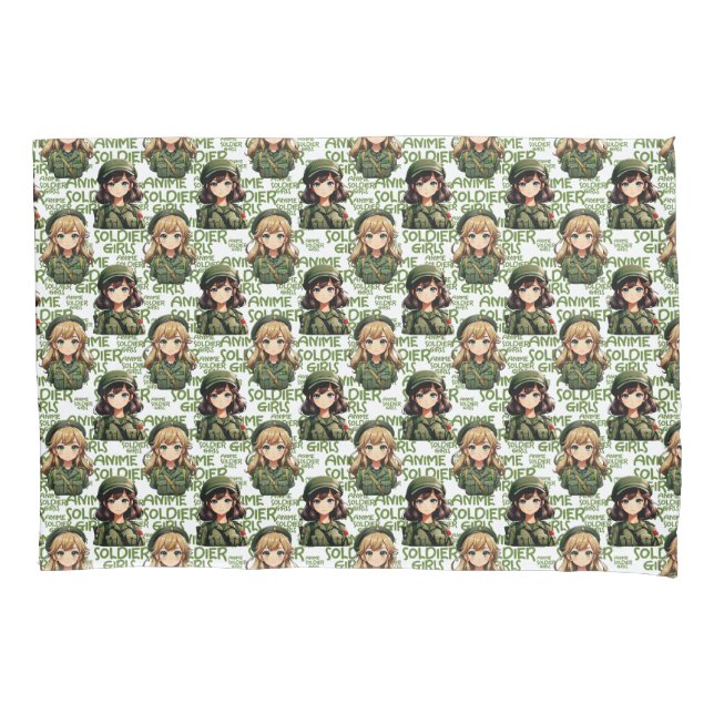 Anime Soldier Girls Pattern Design  Pillow Case (Front)