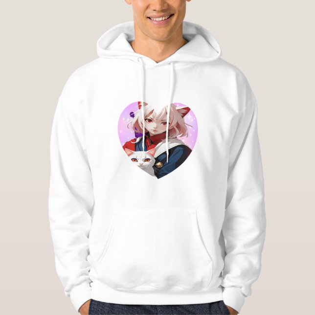  Anime Soul & Feline Eyes Hoodie (Front)
