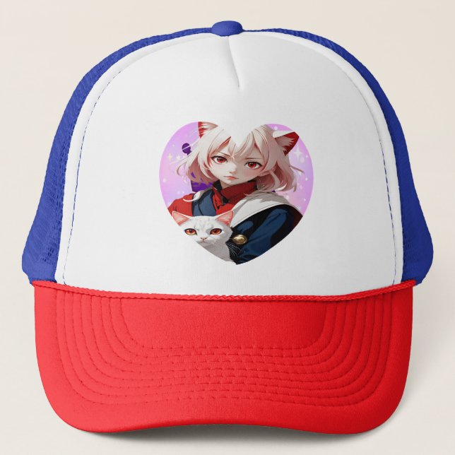  Anime Soul & Feline Eyes Trucker Hat (Front)