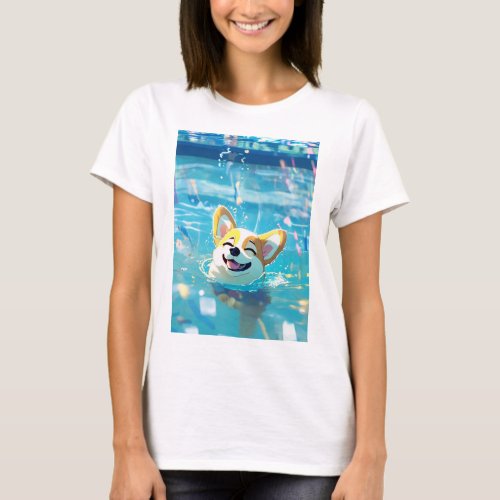 Anime Splashdown Corgis Water Ballet T_Shirt