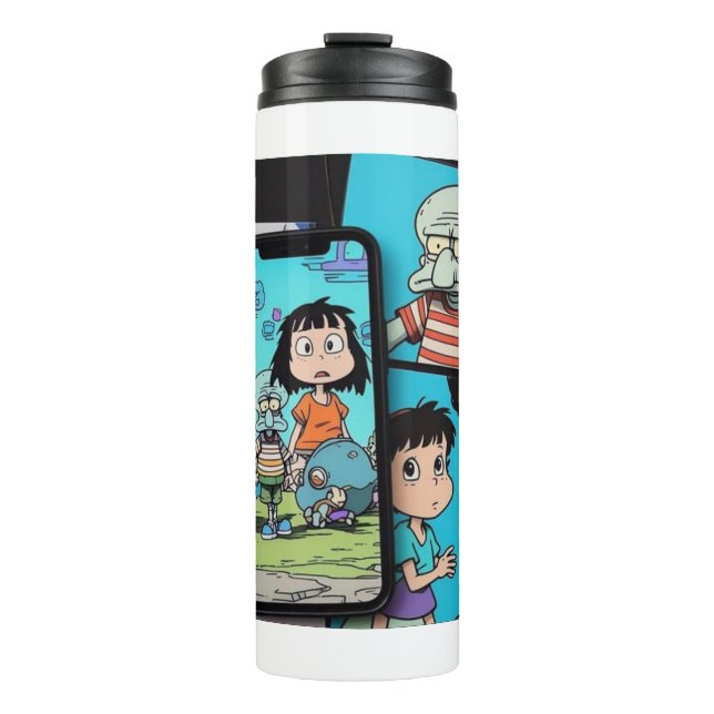 Anime Squidward Sad Thermal Tumbler (Front)