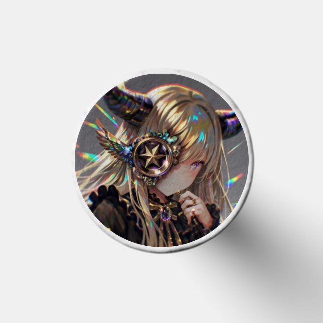 Anime Steampunk Horned Beauty with Star Monocle Golf Tees (Top)