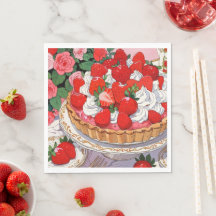 Anime Strawberry Dessert Art