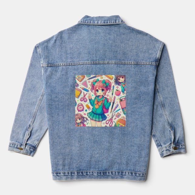anime student denim jacket (Back)