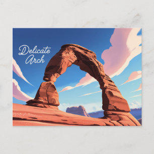 Anime Style Delicate Arch, Arches National Park Postcard