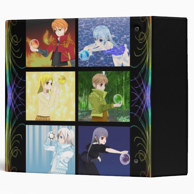 Anime style Elemental Binder (Back/Spine)