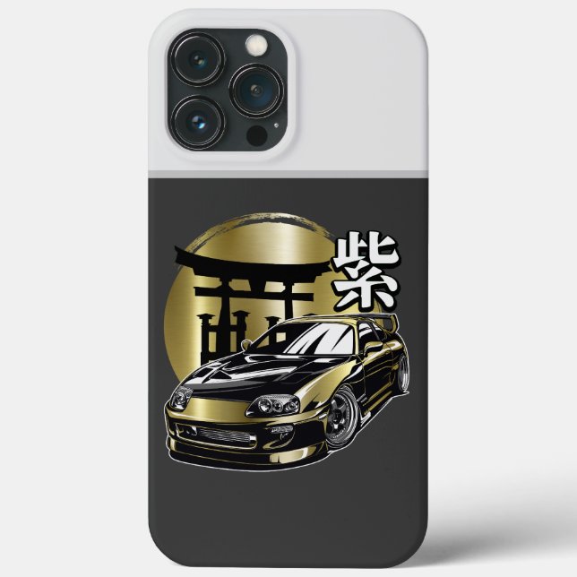 ANIME STYLE GOLDEN DRIFTING CAR Case-Mate iPhone CASE (Back)