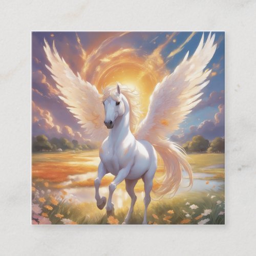 Anime_style image of a heavenly farm  with Unicorn Square Business Card