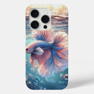 Anime style pearly halfmoon betta fish iPhone 15 pro case