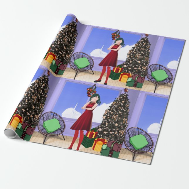 Anime Style Wrapping Paper (Unrolled)